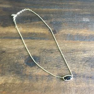 Kendra Scott Elisa Gold Pendant Necklace In Black